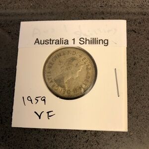 Australia 1959 1 Shilling Merino ram  Silver Coin
